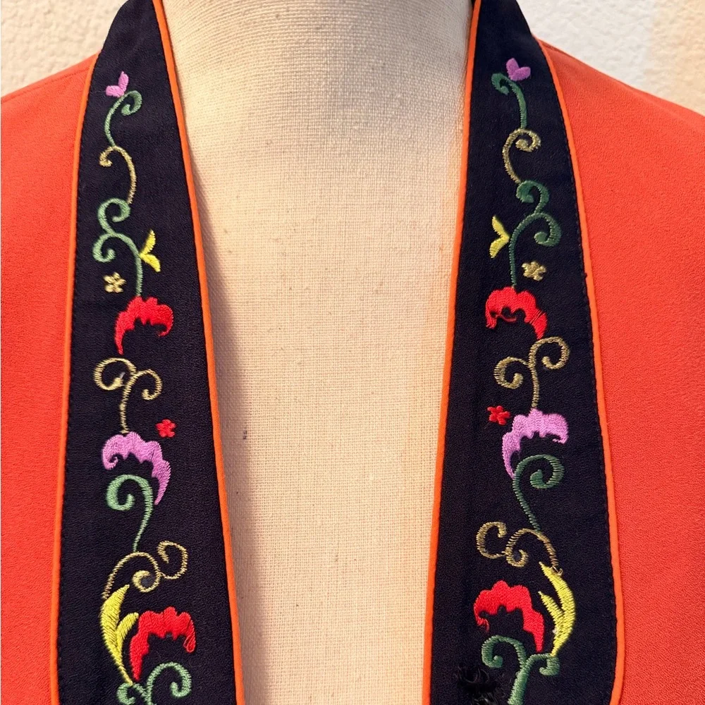 Elegant Embroidered Orange Blazer - Picture 5 of 11